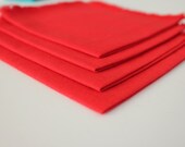 Red Linen Cocktail Napkins...11" Square (Set of 4)