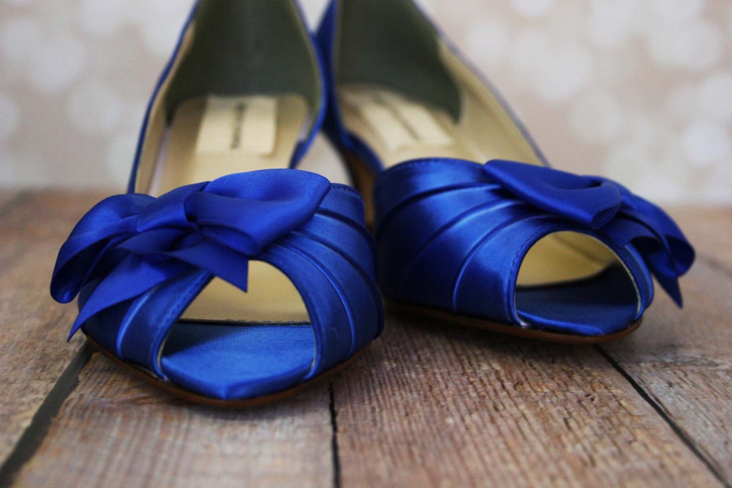 royal blue heels with bow