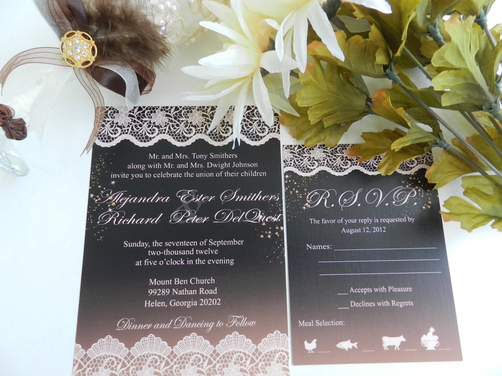Printable Wedding Invitations Vintage Wedding Invites Rustic