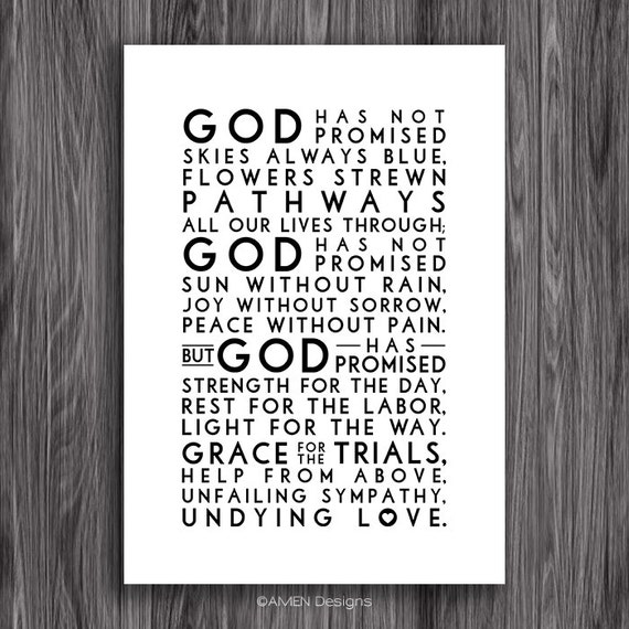 God has promised. Hymn. Black and White simple by AmenPrintables