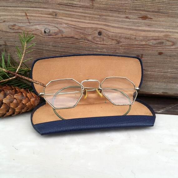 Antique Octagonal Eyeglasses Silver Reading or by happydayantiques
