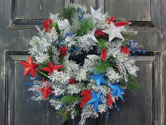americana christmas wreath patriotic home decor usa wreath americana christmas wreath patriotic home decor usa wreath