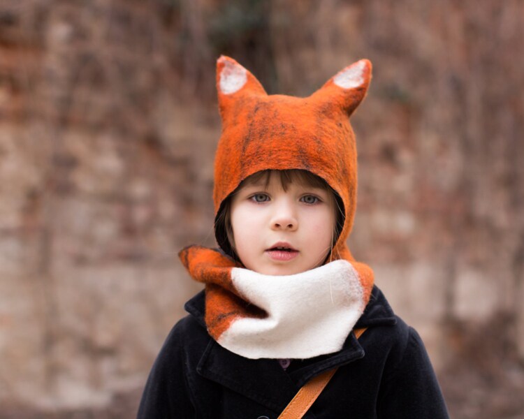 Felt Hat and Scarf Fox Hat and Scarf Fox Hat for by DressInFelt