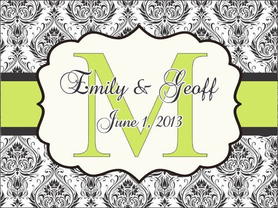 50 Damask Wedding Stickers - 4' x 3" Printed Welcome Bag Labels Il_570xn