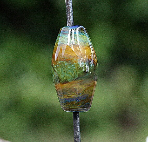 Fireflies At Dusk Handmade Lampworked Glass Bead OOAK Focal