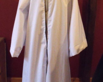 Jedi Robe In White Cotton Drill/Larp/Pagan/Fantasy