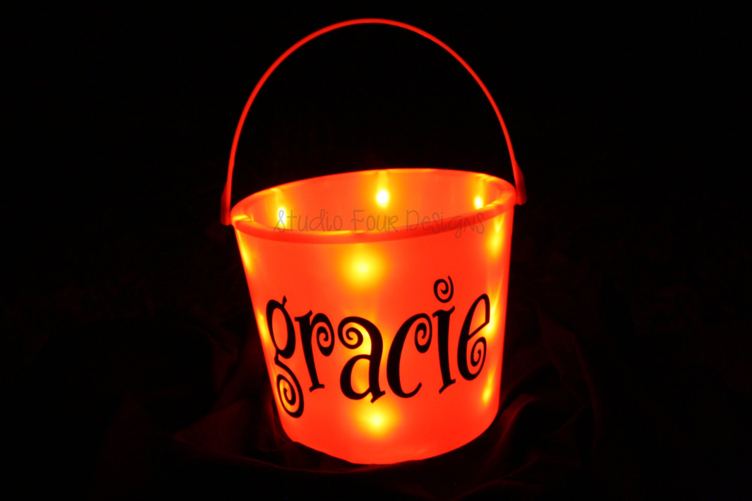 Personalized Light up Halloween Bucket by StudioFourDesigns