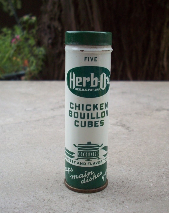 Vintage HerbOx Chicken Bouillon Cubes Tin by nenafayesattic