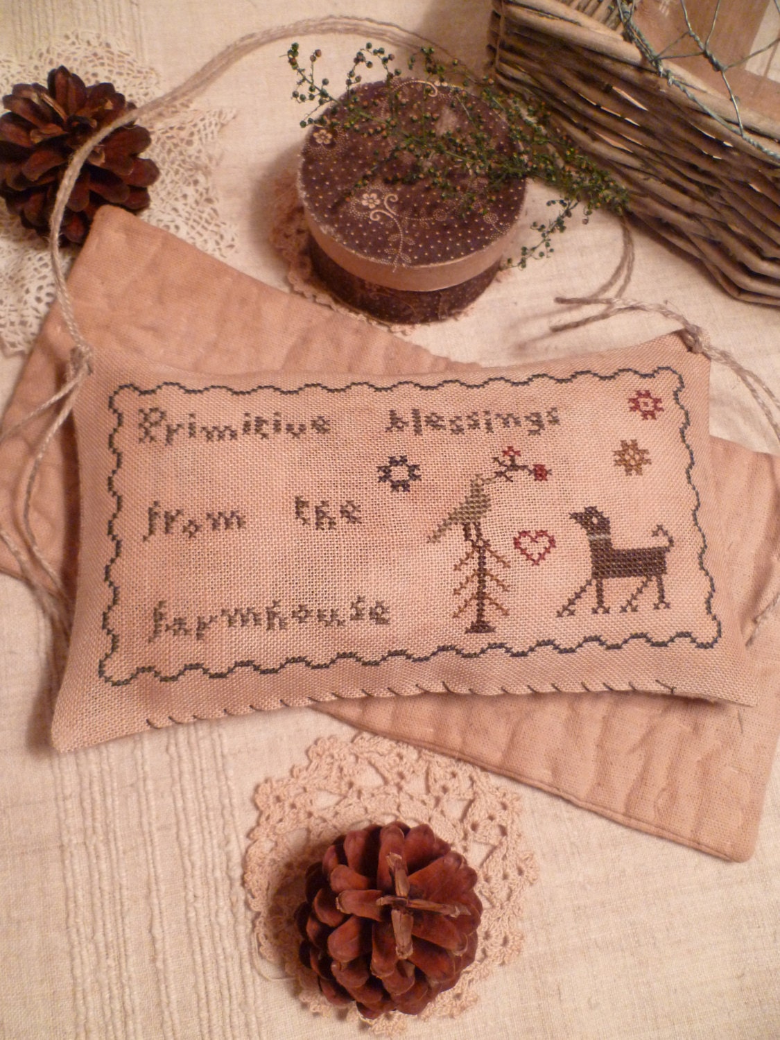 PRIMITIVE Cross Stitch E PATTERN Pdf Primitive by nathaliepoppy
