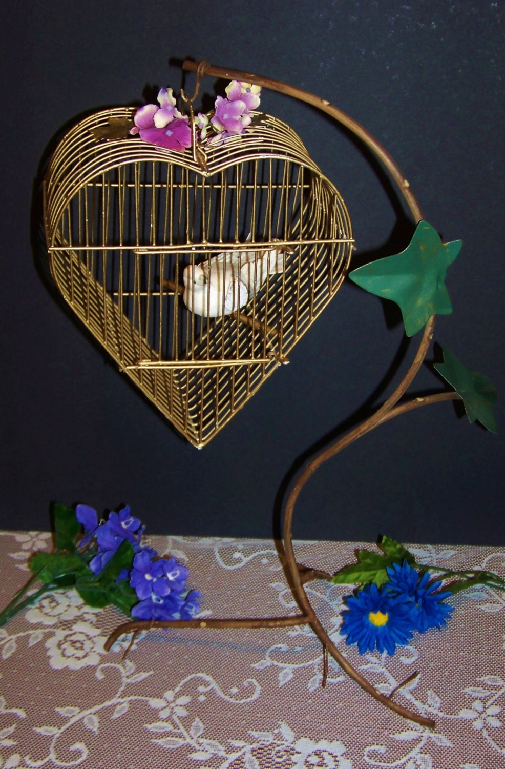 Vintage metal decorative hanging bird cage Birdcage heart