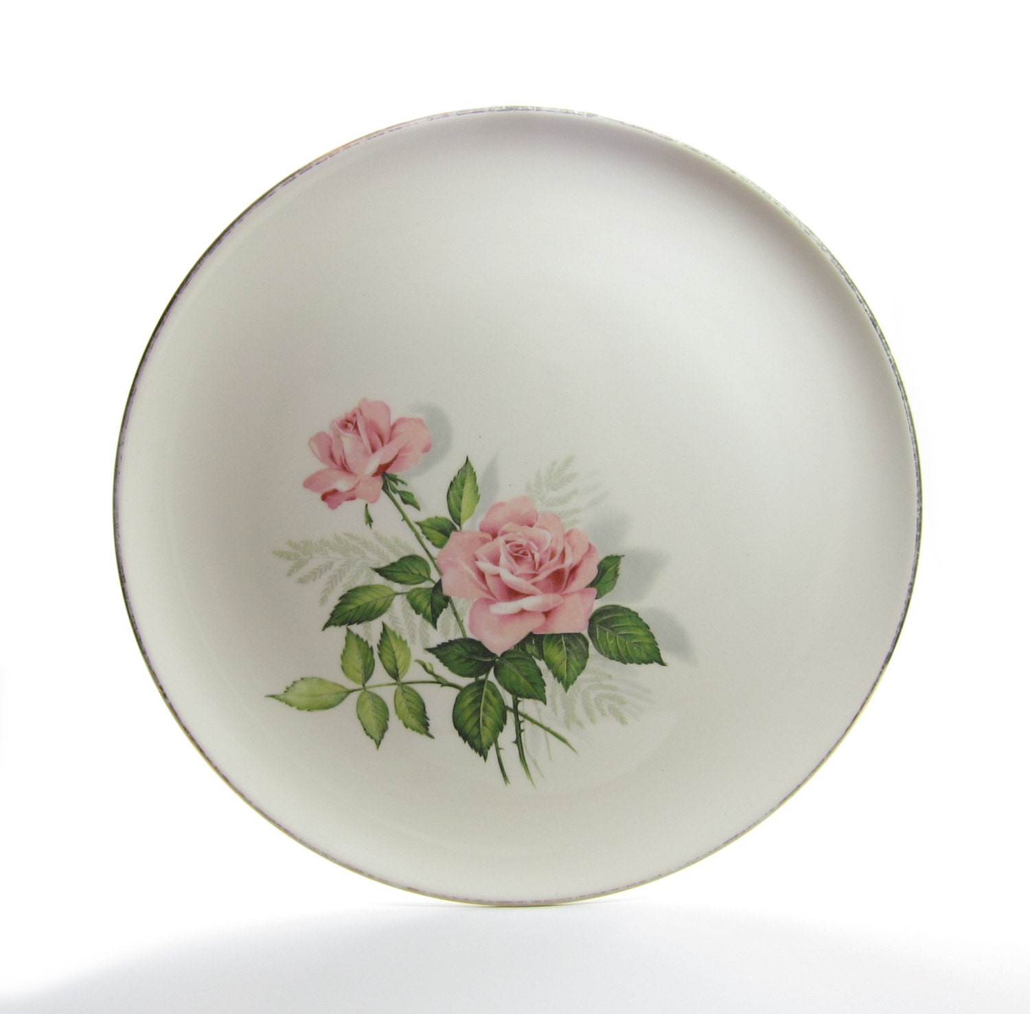 Summer Rose Plate Vintage Taylor Smith Taylor Dinner Pattern with Pink