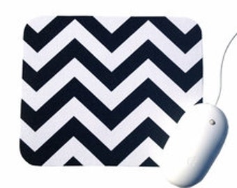 Chevron Mouse Pad / Black and White / Home Office Decor / Zig Zag / Premier Prints