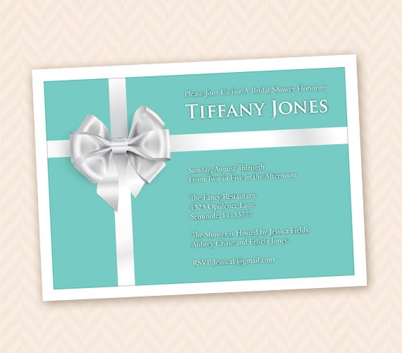 Blue Jewelry Box Bridal or Wedding Shower Invitation