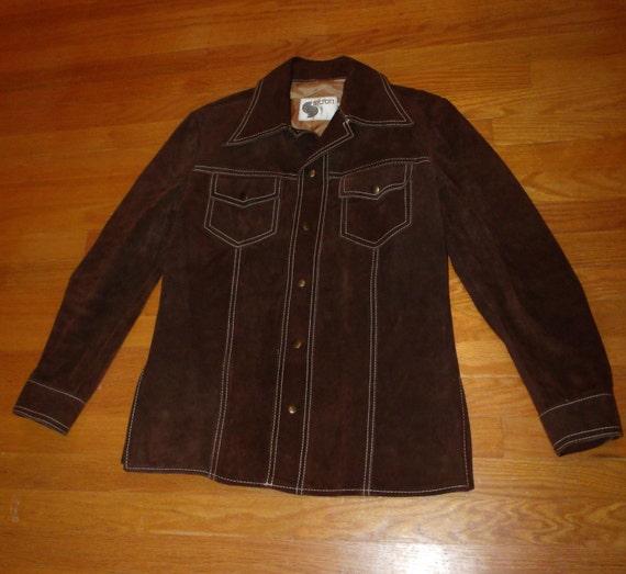 Vintage Dark Brown Suede Jacket 8742