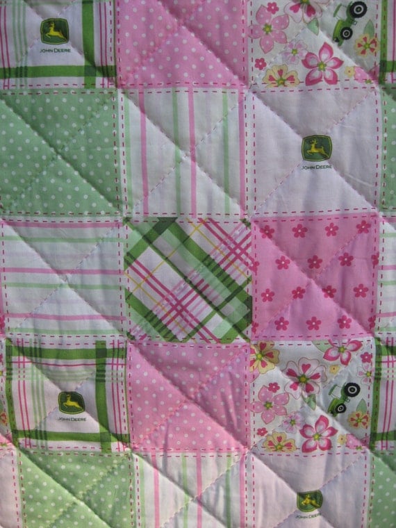 Girls John Deere Baby Quilt