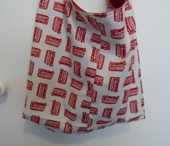 Sling Bag London Buses - Sling Bag Cotton Reversible - Sling Bag Hobo ...