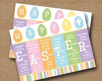 Scripture Easter Card | Printable Easter Card | DIY PRINTABLE | "Happy Easter" Religious, Christian, Bible Verse Card | Instant Download