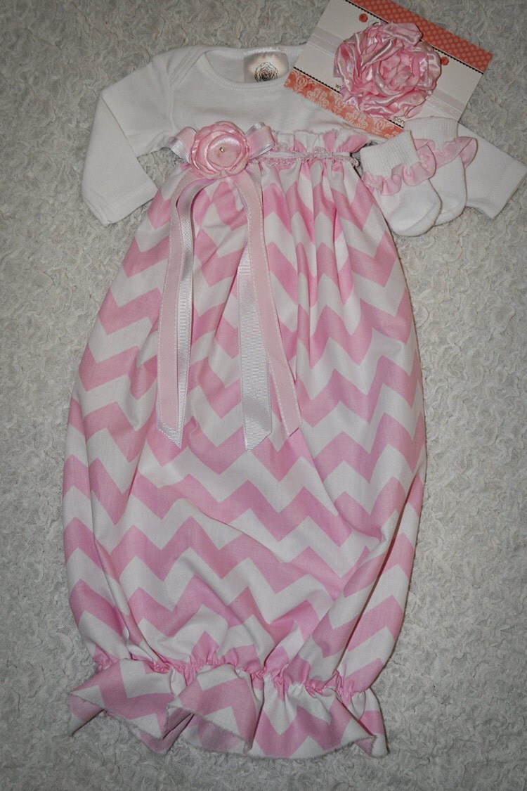 Baby Girl Light Pink Chevron Baby Dress Baby by ChelseaRoseBaby