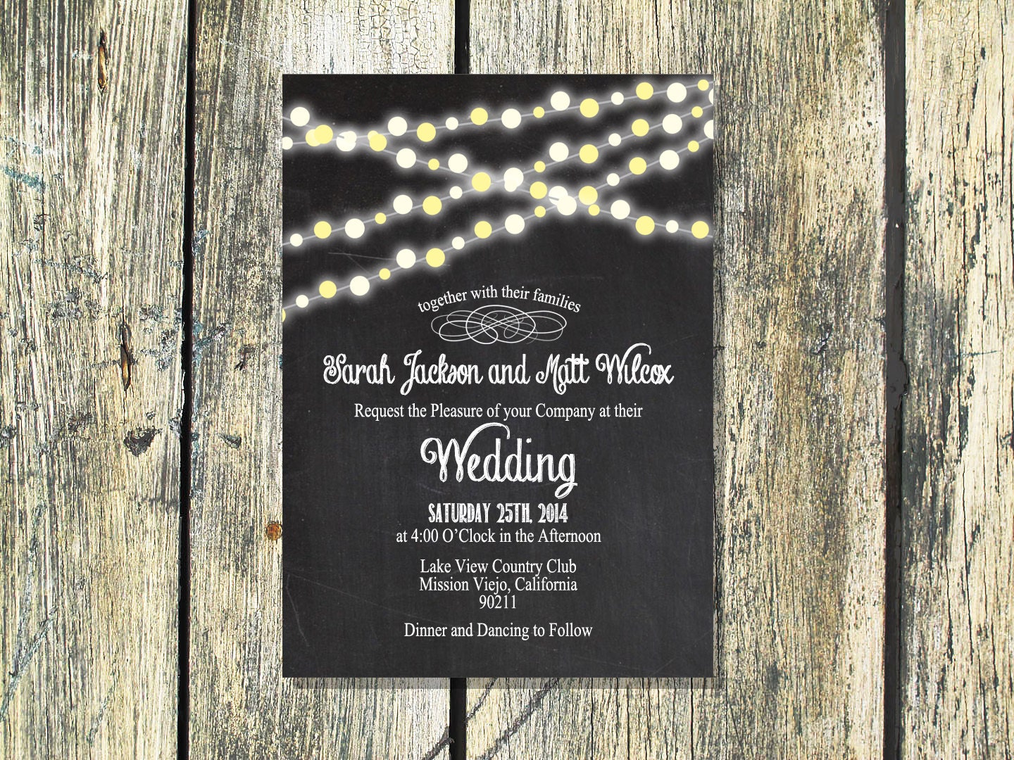 Printable Wedding Invitation Backyard by FoxyCouturePaperCuts
