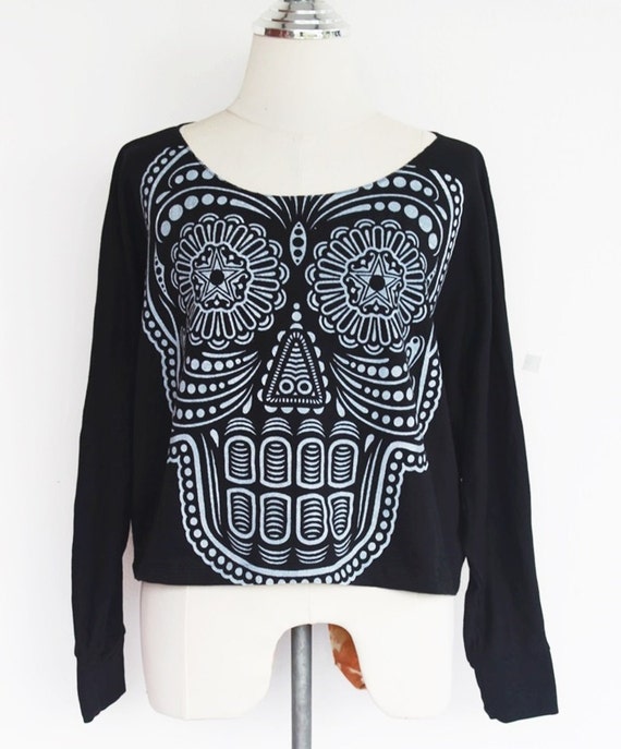 Items similar to Skull sweatshirt,Skull sweater,Skull Printed on ...