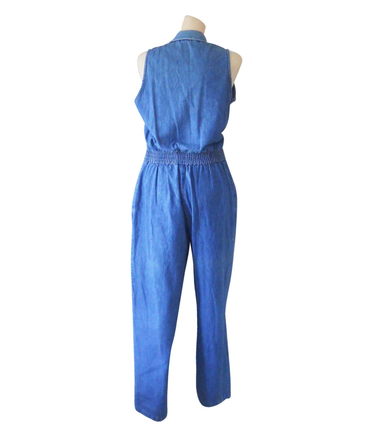 Petite Jumpsuit Women Denim Jumpsuit One Piece by TheVilleVintage