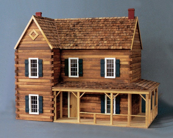 Download Scale One Inch The Retreat Log Cabin Dollhouse Kit 1:12