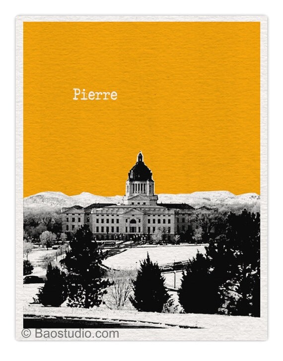 Pierre South Dakota SD Art Print Poster World Traveler Series City