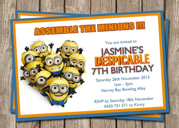 Personalised Despicable Me Birthday Invitations - You Print Il_570xn