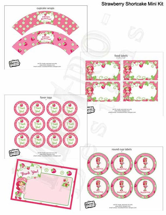Instant Download - Strawberry Shortcake Mini Kit Il_570xn