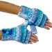 Convertible Fingerless Mittens, Blue Variegated Texting Mittens, Crochet Fingerless Gloves, Women's Mittens