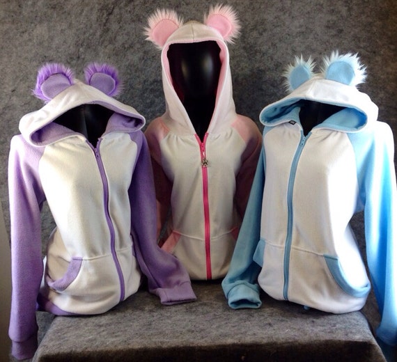 Pawstar Fuzzy Panda Hoodie YOU Pick Size Color Theme Pastel