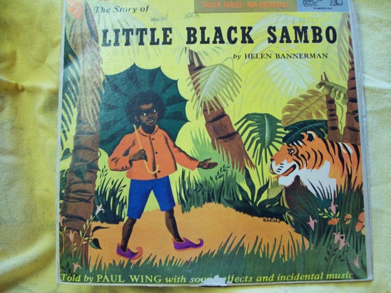 Vintage Little Black Sambo Book & Two 78 Records Black