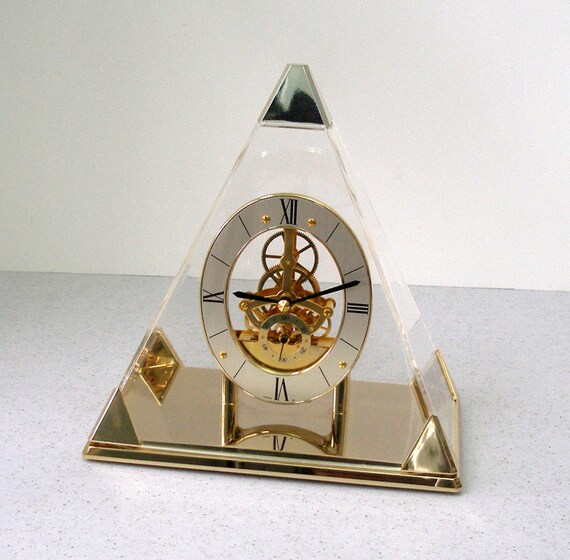 RESERVED4PHIL Vintage SEIKO Pyramid Skeleton Clock Quartz