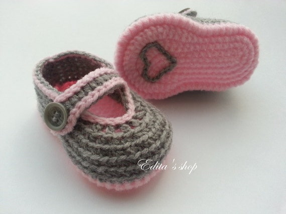Crochet baby booties baby shoes boots size 3-6 months