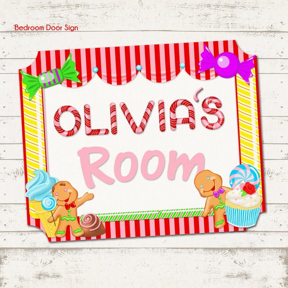 Candy Land Themed Children's Bedroom Door Sign Candy