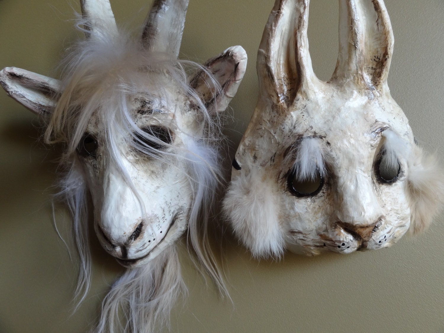 Halloween Mask Papier Mache Bunny Mask Rabbit Mask