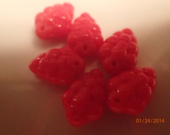Vintage 1940's Czech Glass Red Grape Pendant Beads PJsBeadedEagle