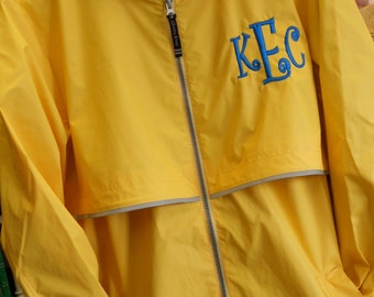 Monogram Rain Jacket Font Shown PARTY TIME