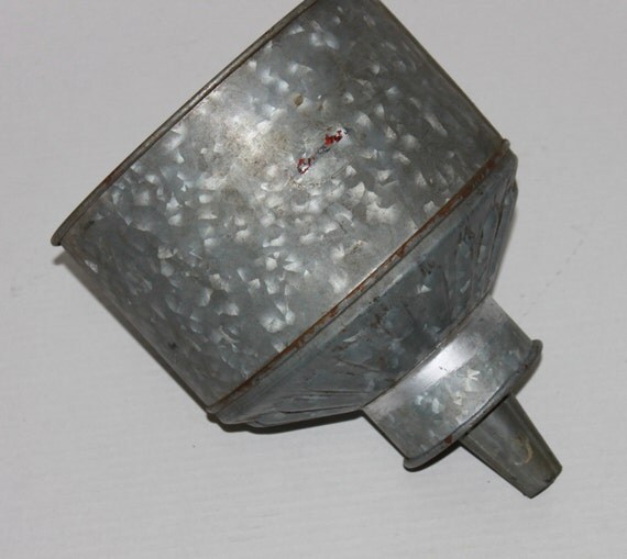 Large Galvanized No Tip Tractor Funnel