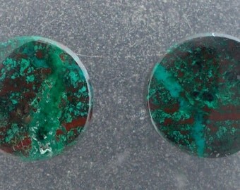 Malachite Chrysocolla 3/8", 00g ear plugs one pair