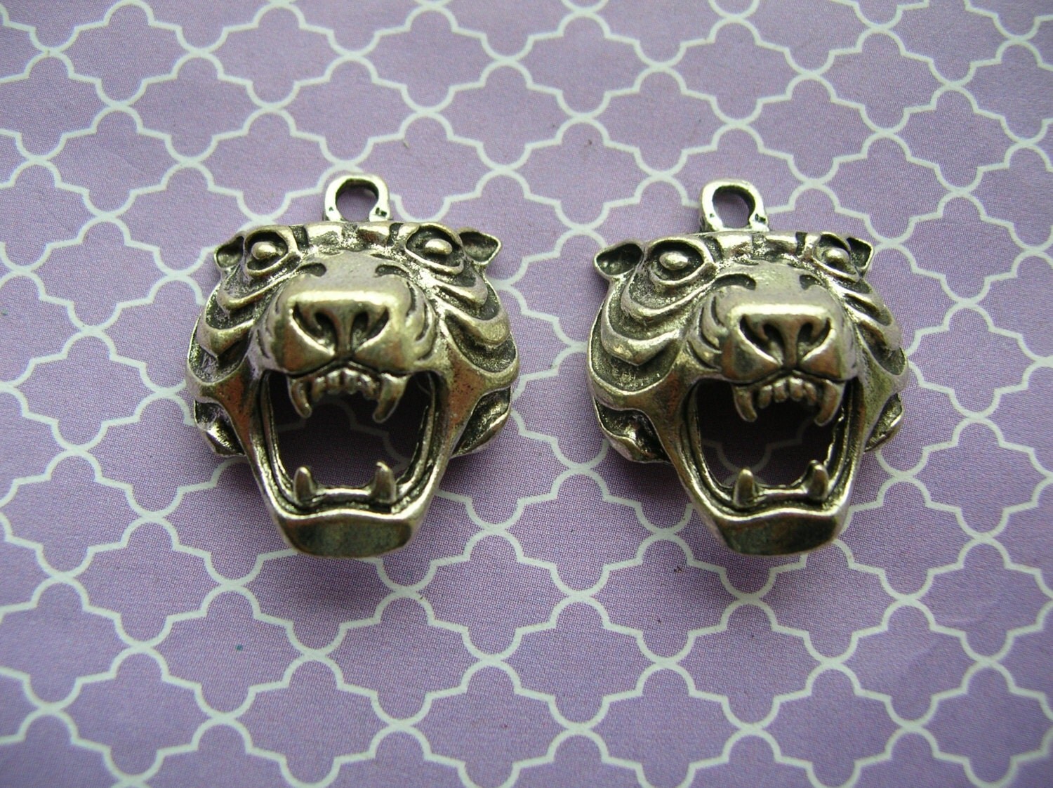 Tiger Charms Tiger Pendants Jewelry Findings Cat Charms