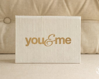 Vow Book - Wedding Vow Keepsake Gift - You and Me Gold Foil Silk Folio Keepsake - Vow Holder™ - Wedding gift