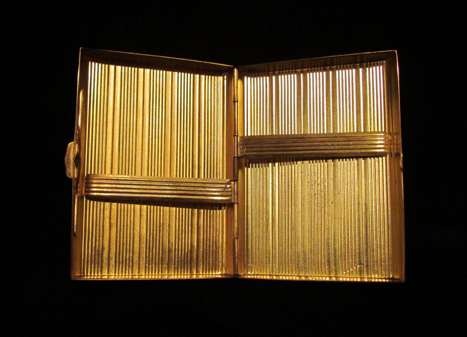 Vintage Cigarette Case Evans Cigarette Box Gold Tone Art Deco