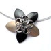 Black and Caramel Chainmaille Flower Necklace