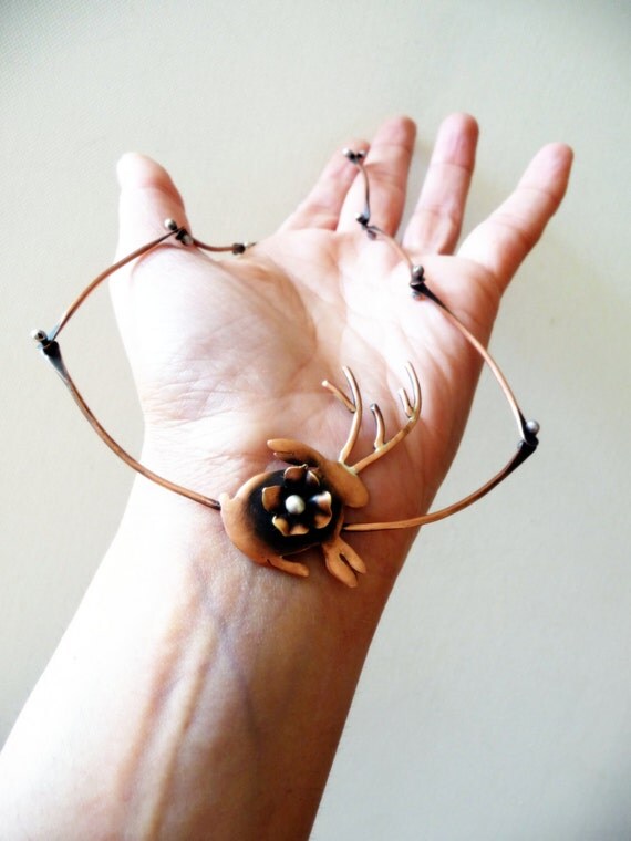 Items similar to Jackalope Necklace Jackrabbit Choker Rabbit Bunny