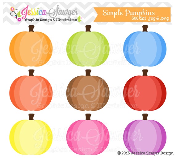 INSTANT DOWNLOAD, simple pumpkin clipart, fall printable pumpkins, autumn clip art, for teachers, craft projects, digital scrapbooking Il_570xn