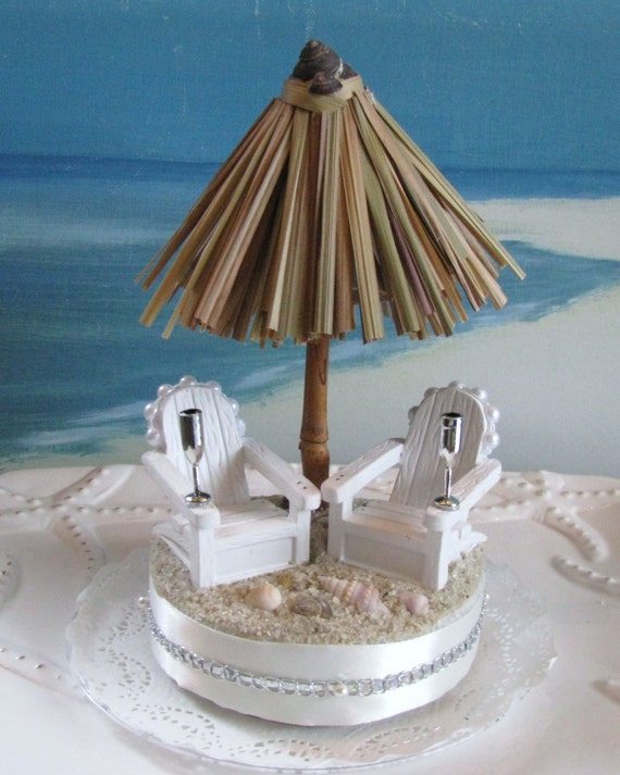  Beach Wedding Cake Topper Cake - Adirondack Chairs Wedding Cake Topper