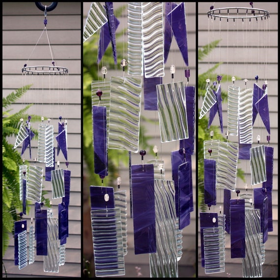 Purple Stained Glass Wind Chimes Indoor Outdoor Garden Decor Purple Stained Glass Wind Chimes Indoor Outdoor Garden Decor Windchime