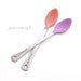 Personalized Baby Spoon SET OF TWO(2) baby shower gift, new mom, baby feeding baby girl pink set, baby name gifts, coral pink, new mom