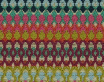 Aqua Orange Upholstery Fabric - Woven Textured Heavyweight Fabric - Purple Green Geometric Home Decor - Fabric for Furniture Upholstery